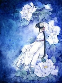 月光下的漂亮女人